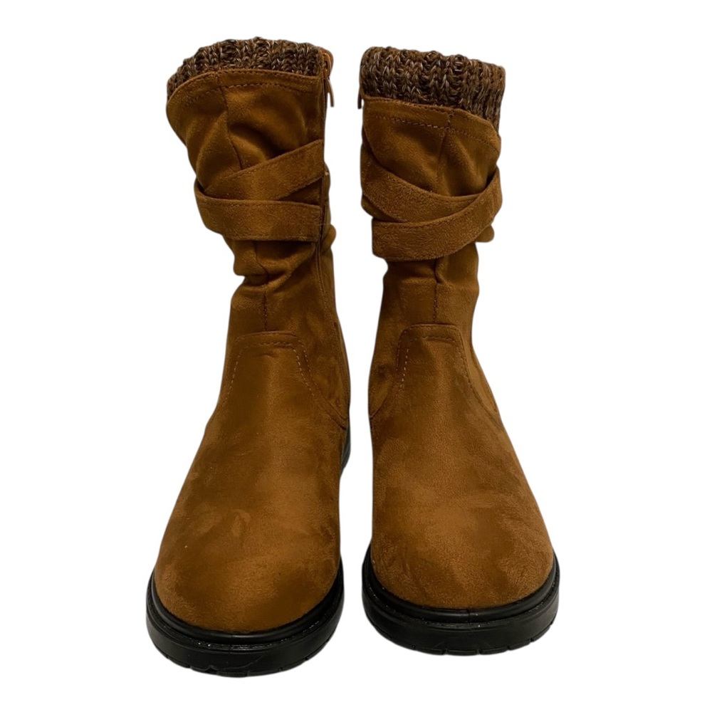 Flexus Solid Brown Suede Mid-Calf Boot - image 1